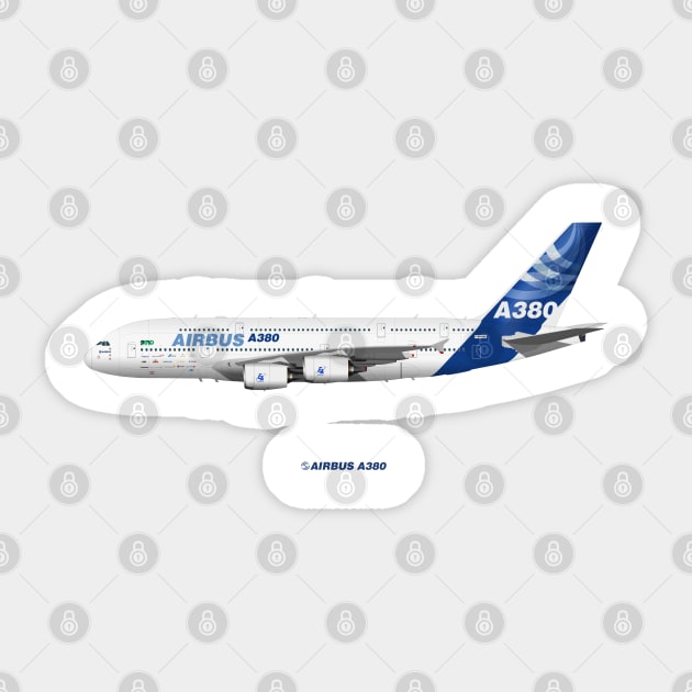 Illustration of Airbus A380 In House 2010 Sticker by SteveHClark